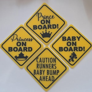 Runner Caution Baby Sign | Clip-On Race Sign | Marathon Running Safety Sign | Please Read Description