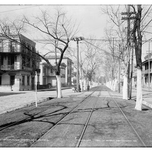 Esplanade Street in New Orleans - 1900 - Vintage Historical Print
