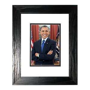 Barack Obama 2012 Vintage Historical Print US President Photo Black Pine w/Mat
