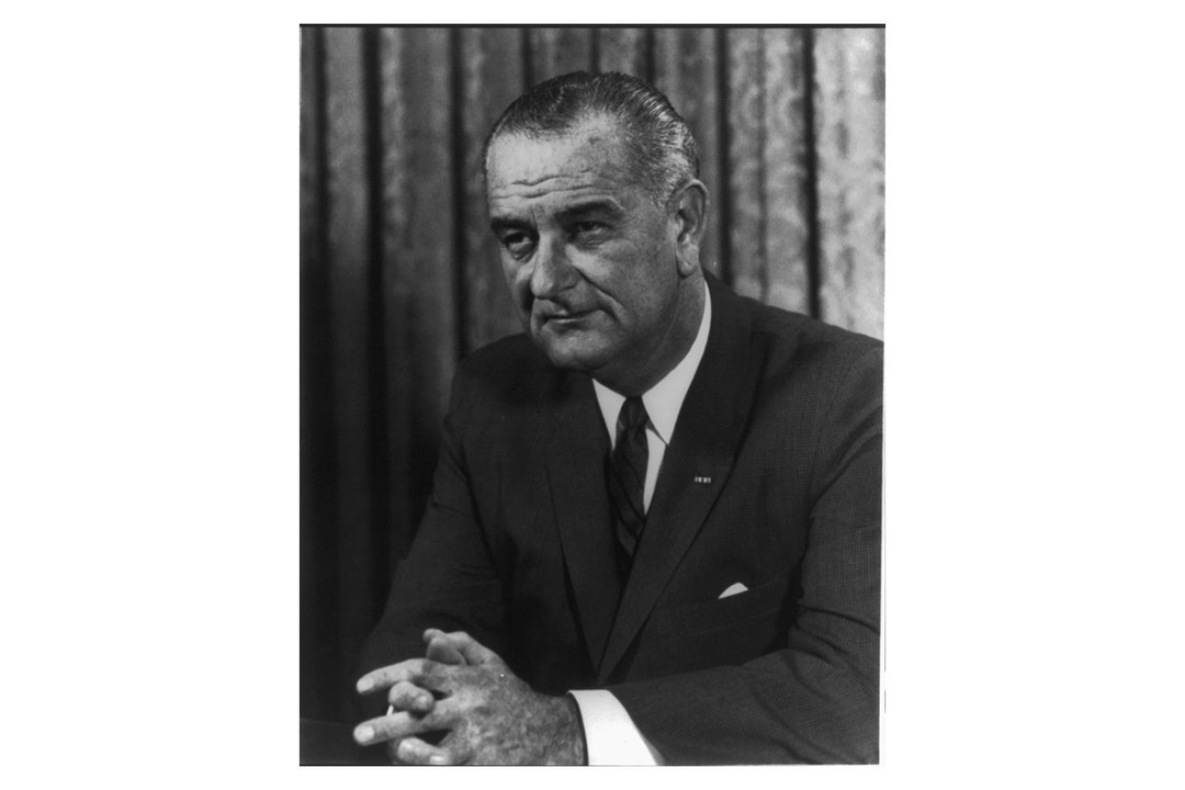 Lbj Face Lyndon B. Johnson - 1964 - Vintage Historical Print - US President ...