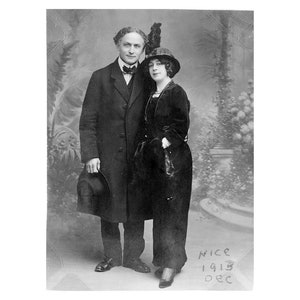 Harry and Beatrice Houdini - 1913 - Vintage Historical Photo