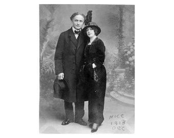 Harry and Beatrice Houdini - 1913 - Vintage Historical Photo