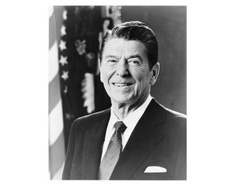 Ronald Reagan - 1981 - Vintage Historical Print - US President Photo