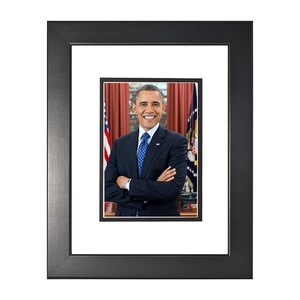 Barack Obama 2012 Vintage Historical Print US President Photo Smooth Black w/Mat