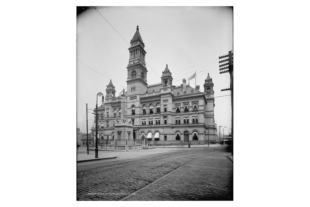 Post Office Baltimore 1903 Vintage Historical Print Etsy