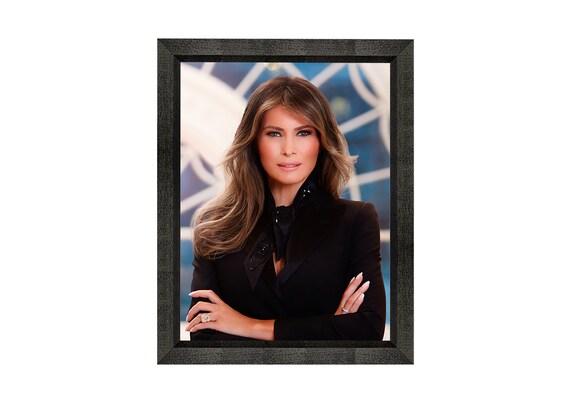 Donald J. Trump Photograph In A Black Pine Frame - Historical Artwork From 2017 - (8.5" X 11") - Gloss