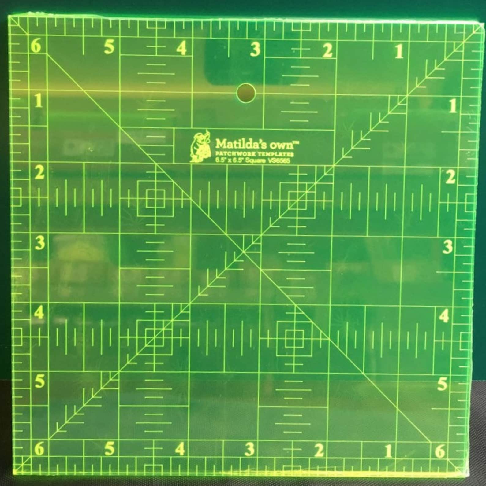 Fluoro Square Quilt Rulers 4.5, 6.5, 6, 7, 8 and 8.5 Inch Templates for