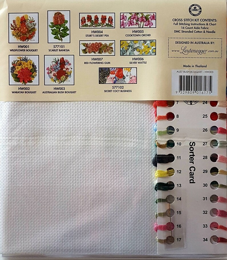 DMC Australian Waratah Flower Bouquet Cross Stitch Kit Etsy Australia