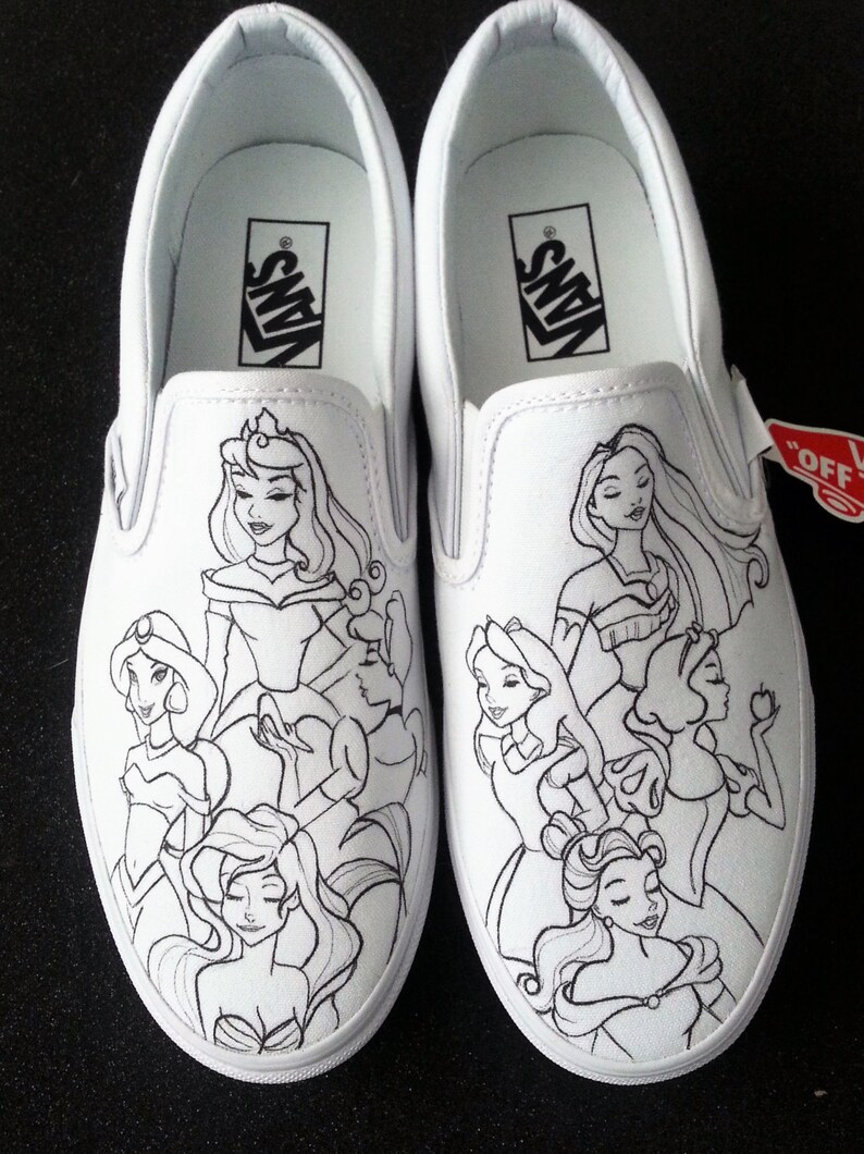 Disney Princesses themed custom made shoes with Aurora Etsy Disney Princesses themed custom made shoes with Aurora Etsy