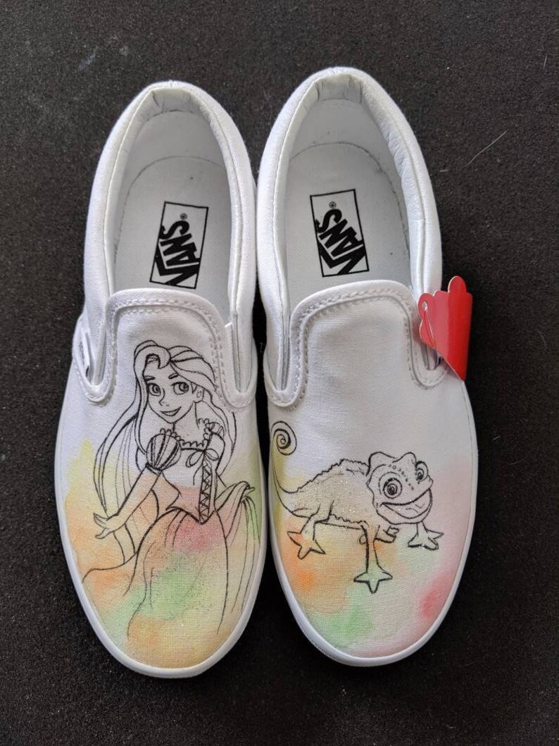 Disney Tangled Rapunzel and Pascal Hand Painted Custom Shoes - Etsy