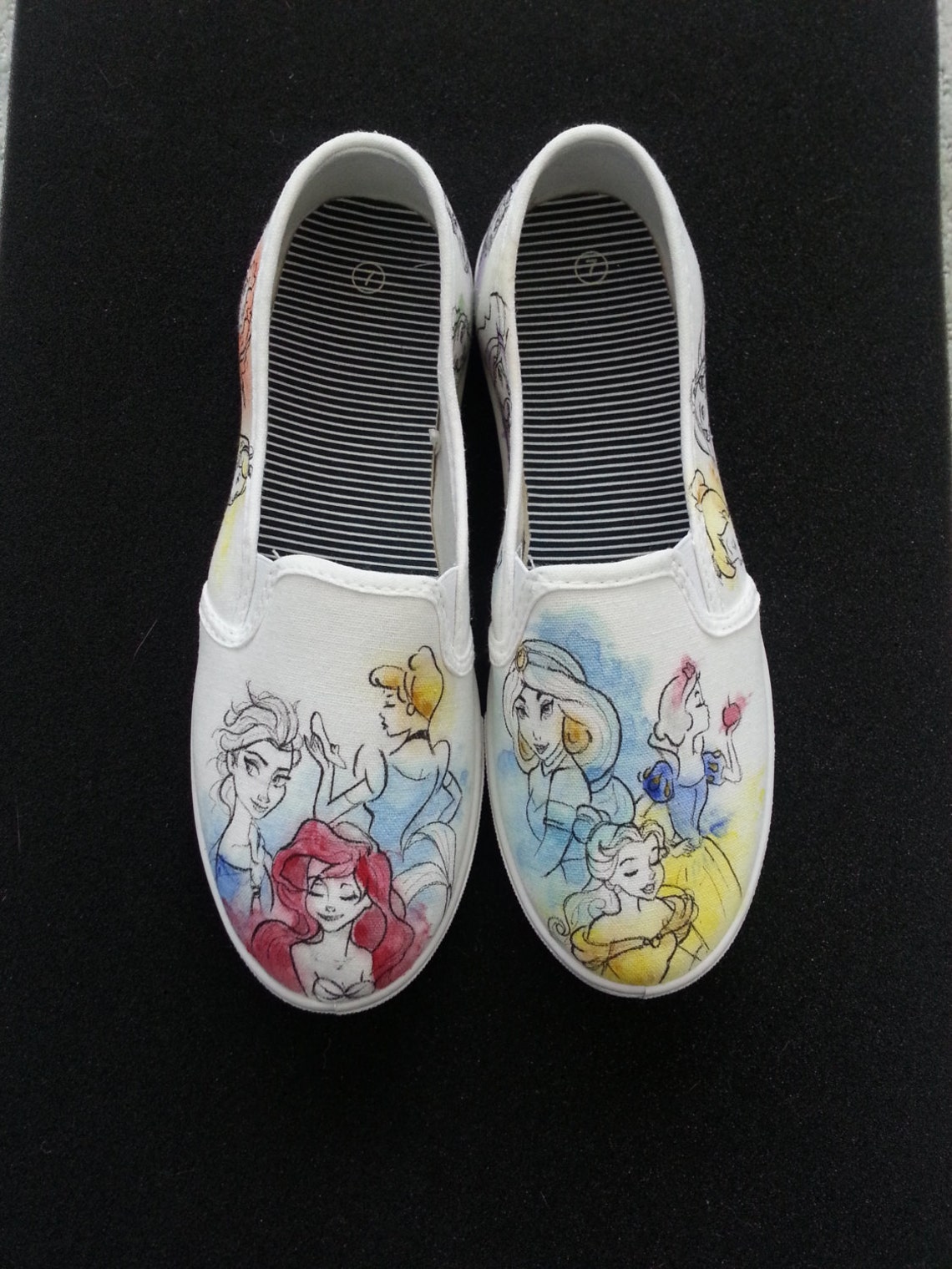 Disney's Princesses Themed Shoes With Ariel Anna Elsa - Etsy