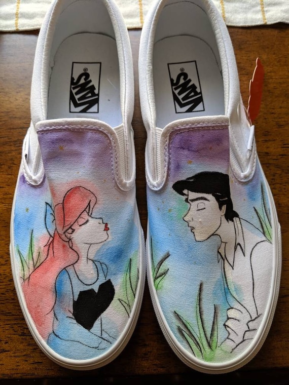 Kiss the Girl Little Mermaid Ariel and Eric Love Hand Painted | Etsy