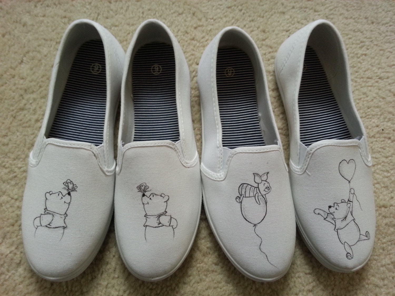 Winnie the Pooh and Piglet Themed Shoes - Etsy