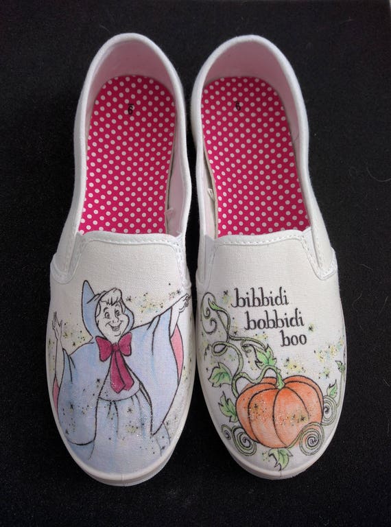 Disney Cinderella Fairy Godmother Hand Painted Wedding Shoes | Etsy