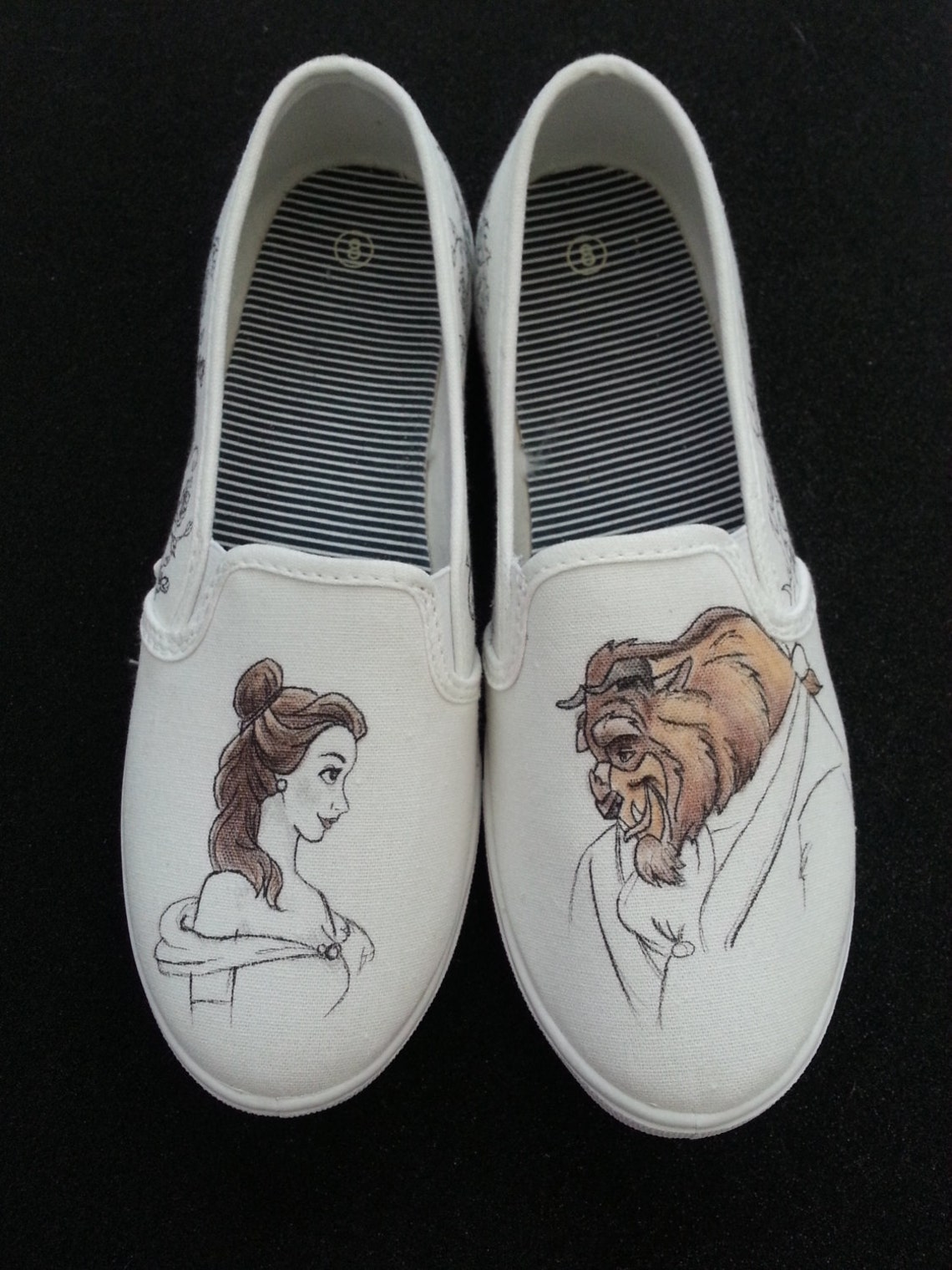 Disney's Beauty and the Beast Themed Shoes With Wraparound - Etsy