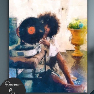 African American Art, Black Art, Black Woman Art, Black Art Canvas, Canvas, Afro Art, DIGITAL ART, Canvas, Fine Art, Free Shipping