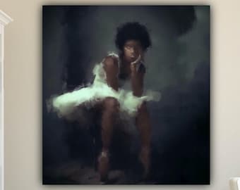 Black Ballerina Art: African American Woman Canvas Print
