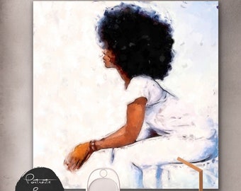 African American Art, Black Art, Black Woman Art, African American Art, Canvas, Afro Art, DIGITAL ART, Free Shipping