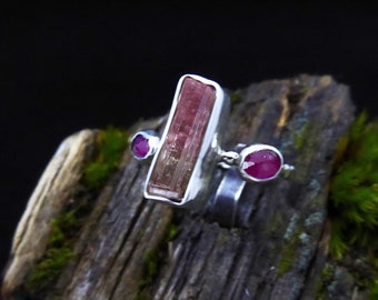 Ruby and Watermelon Tourmaline Ring