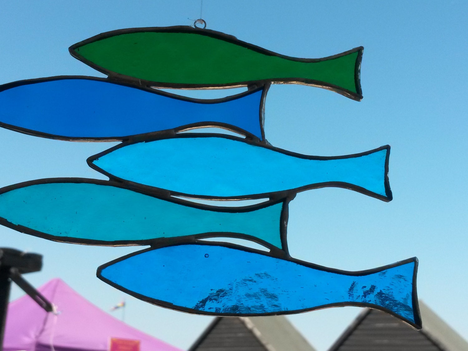 Handmade Stained Glass Shoal of Fish Suncatcher Etsy