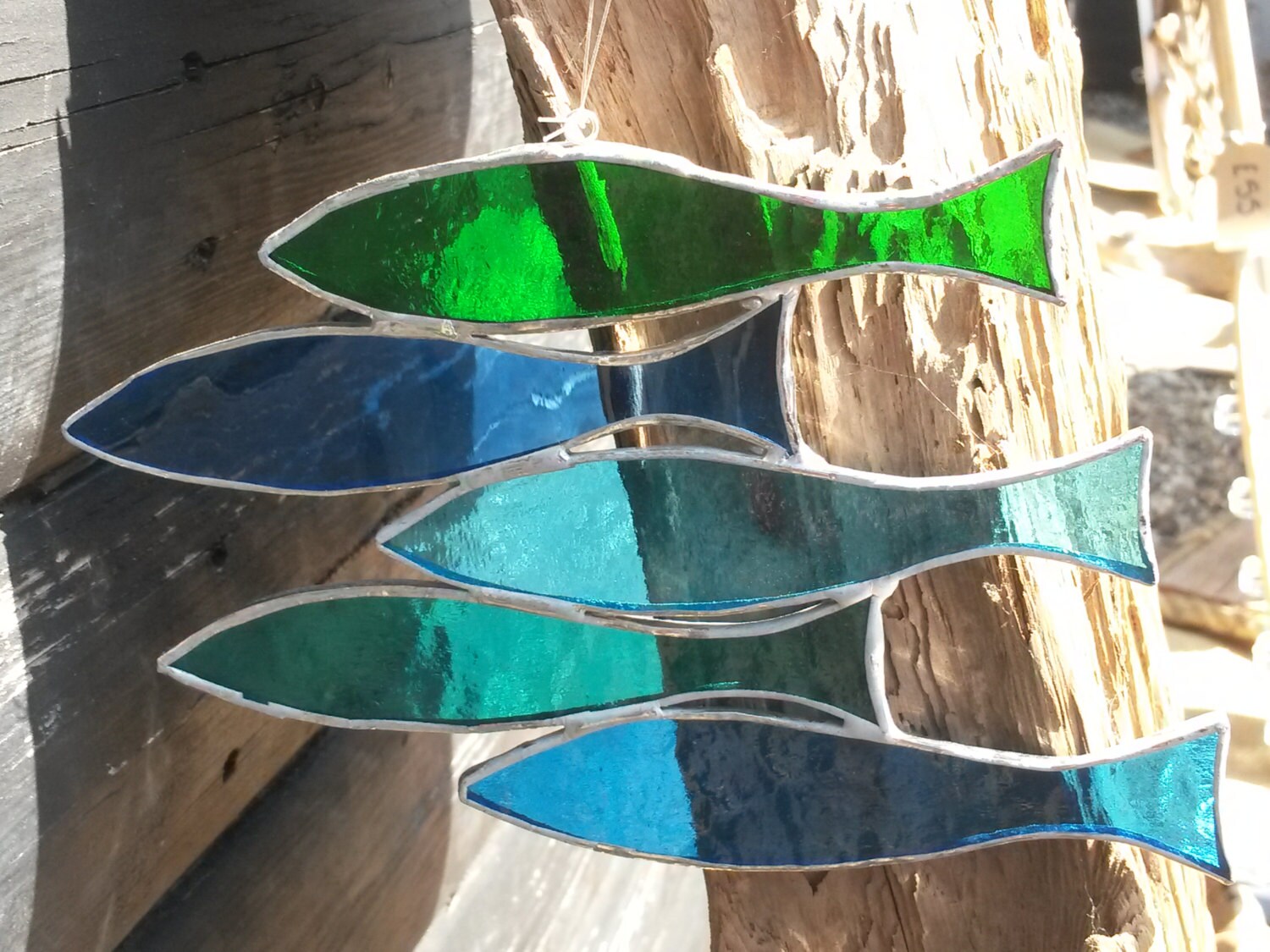 Handmade Stained Glass Shoal of Fish Suncatcher Etsy