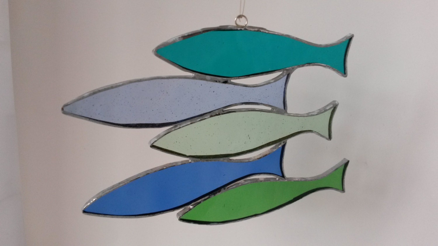 Handmade Stained Glass Shoal of Fish Suncatcher Etsy