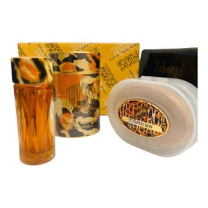Vintage Sealed Faberge Tigress Shower Kit Set Perfume Cologne Dusting Powder & Soap