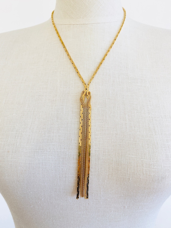 Vintage New Old Stock Hobe Multi Chain Gold Tassel