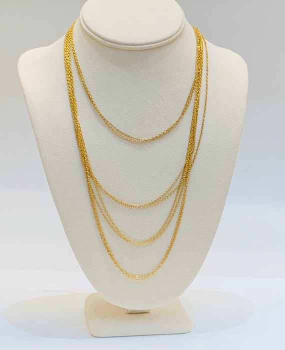 Elegant Vintage Gold Plated Multi Chain Layered Ne