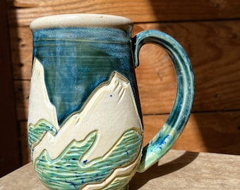 Mountain Mug | 20 oz Mountain Ceramic Mug | Mountain Coffee Cup | Nature Mug | Outdoors Mug | Ceramic Coffee Cup | Ceramic Mug