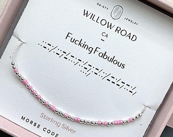 Collar con código Morse jodidamente fabuloso, joyería con palabrotas divertidas, regalo con mensaje oculto para ella, regalo para la mejor amiga