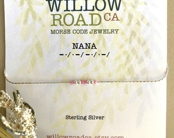 Nana Gift - Nana Bracelet, Personalized gift for grandma, Nana gift, Sentimental gifts morse code bracelet in Sterling SIlver 14K gold