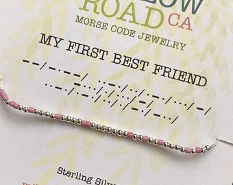 My First Best Friend Morse Code Bracelet, Mothers Day Gift From Daughter, Mom Birthday Gift, Mother of the Bride Gift from Daughter,