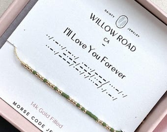 Wife Gift, Girlfriend Gift, I'll Love You Forever Morse Code Bracelet, Anniversary Gift, Romantic Jewelry, Just Because Gift