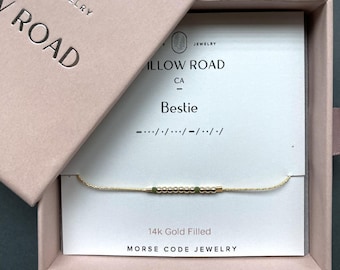Best Friend Gift, Bestie Morse Code Chain Bracelet, Friendship Bracelet, BFF Gift, Birthday Gift for Best Friend, Soul Sister Gift