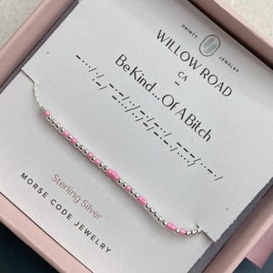 Be Kind Of A Bitch Morse Code Chain Bracelet, Funny Feminist Jewelry, Dainty Gold Bracelet, Gift For Best Friend, Empowering Gift