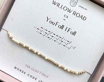 You Fall I Fall Morse Code Bracelet, Best Friend Gift, Ride or Die Bracelet, Through Thick and Thin, Loyalty Gift for Sister