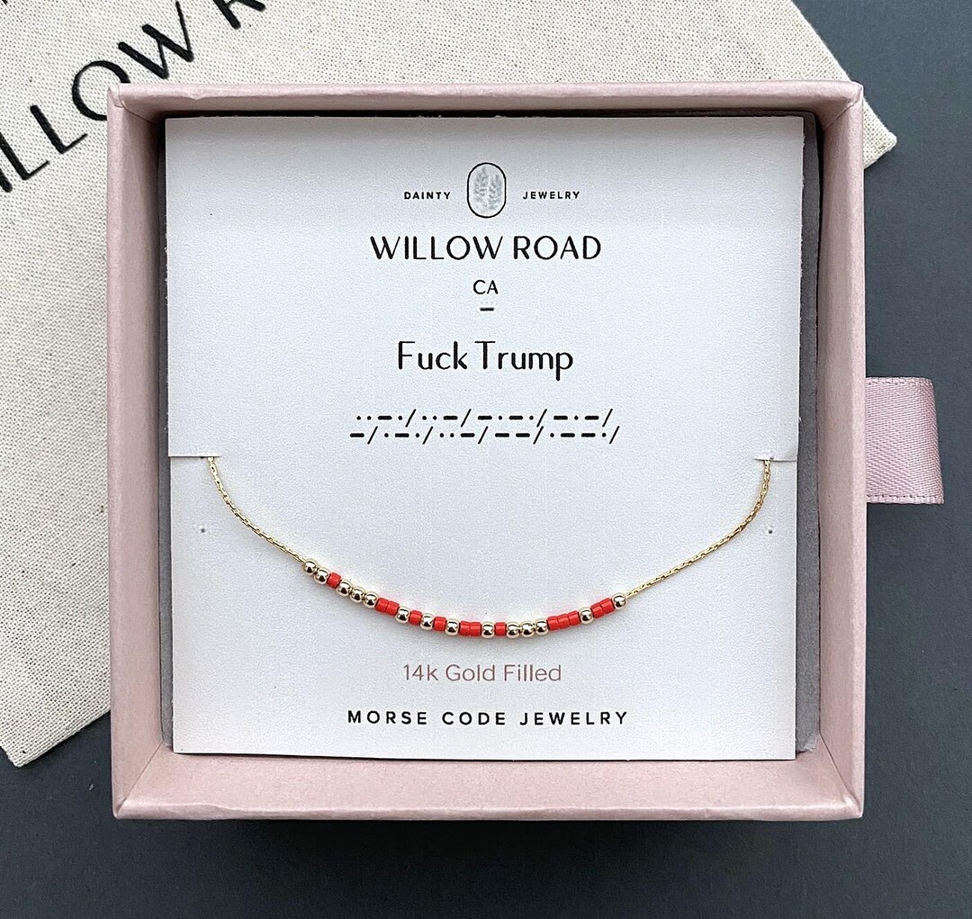 Fuck Trump Morse Code Necklace – Political Statement Jewelry