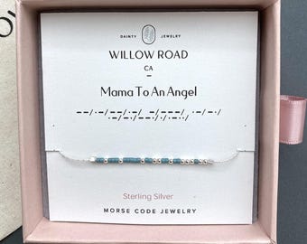 Mama to an Angel Morse Code Bracelet, Infant Loss Gifts for Her, Baby Loss or Miscarriage Gift for Women, Memorial Bracelet Bereavement Gift