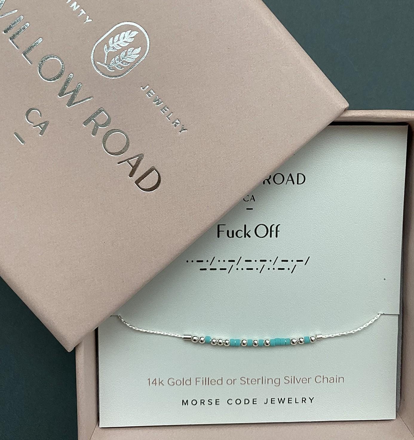 Fuck off Morse Code Chain Bracelet, Dainty Sassy Jewelry, Funny