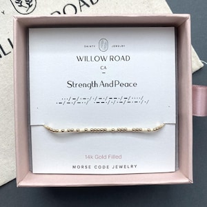 Bracelet force et paix code Morse, cadeau d'encouragement, bijoux de guérison, cadeau foi pour femme, bracelet inspirant