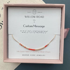 Custom Morse Code Necklace, Mothers Day Gift for Mom, Personalized Secret Message Necklace, Dainty Jewelry Gift for Mom, Grandma Gift