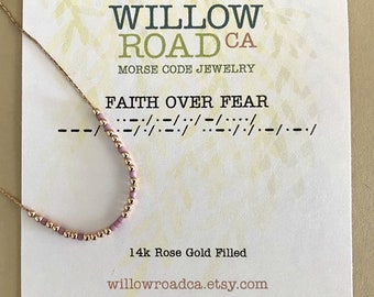 Spiritual Jewelry Gift For Women, Christian Encouragement Gift for Mom Sister Aunt Friend Daughter, Morse Code Faith Bracelet