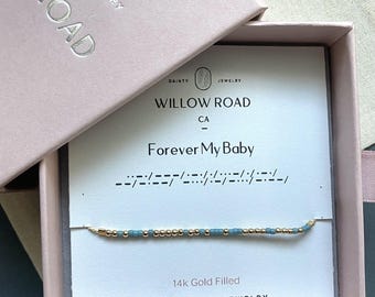 Forever My Baby Morse Code Bracelet, Gift for Daughter, Gift for Granddaughter, Dainty Chain Bracelet, Sterling Silver Jewelry