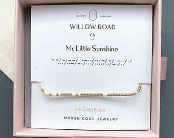 My Little Sunshine Morse Code Bracelet, Gift For Daughter, Gift For Granddaughter, Mother Daughter Bracelet, Sunshine Jewelry