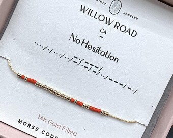 Pulsera con código Morse "Sin dudar", pulsera inspiradora, joyería con mensaje secreto, regalo de confianza, regalo de ascenso
