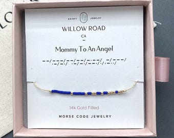 Mommy To An Angel Morse Code Bracelet, Sympathy Gift For Loss Of Child, Bereaved Mother Gift, Memorial Jewelry, Remembrance Gift