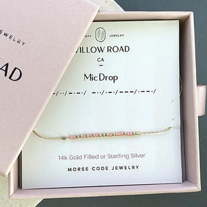 Mic Drop Morse Code Bracelet, Graduation Gift Bracelet, Dainty Chain Bracelet, Class of 2026 Gift, Sassy Grad Jewelry