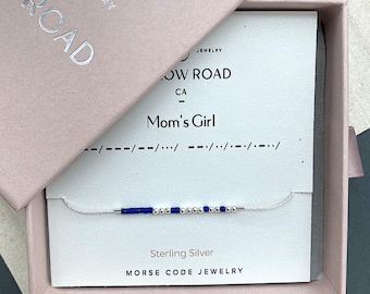 Pulsera con código Morse "Mamá y su hija", regalo de mamá para hija, pulsera madre e hija, joyería con mensaje secreto, regalo significativo.