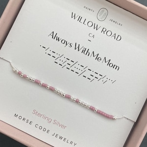 Cadeau de sympathie, perte de sa mère, bracelet toujours avec moi code Morse, bracelet commémoratif cadeau de deuil pour femme, cadeaux du souvenir pour elle
